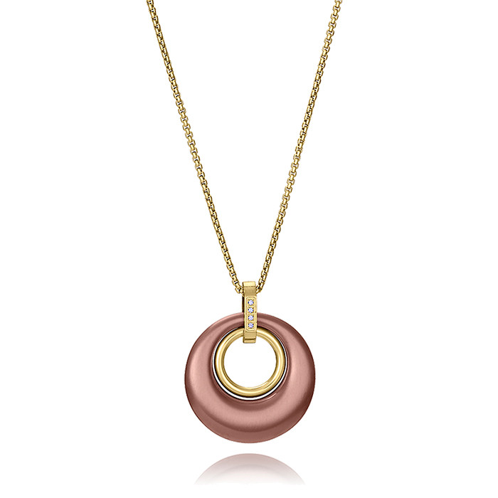 COLLAR DE MUJER EN ACERO DORADO DE VICEROY MARRÓN 15198CO1012